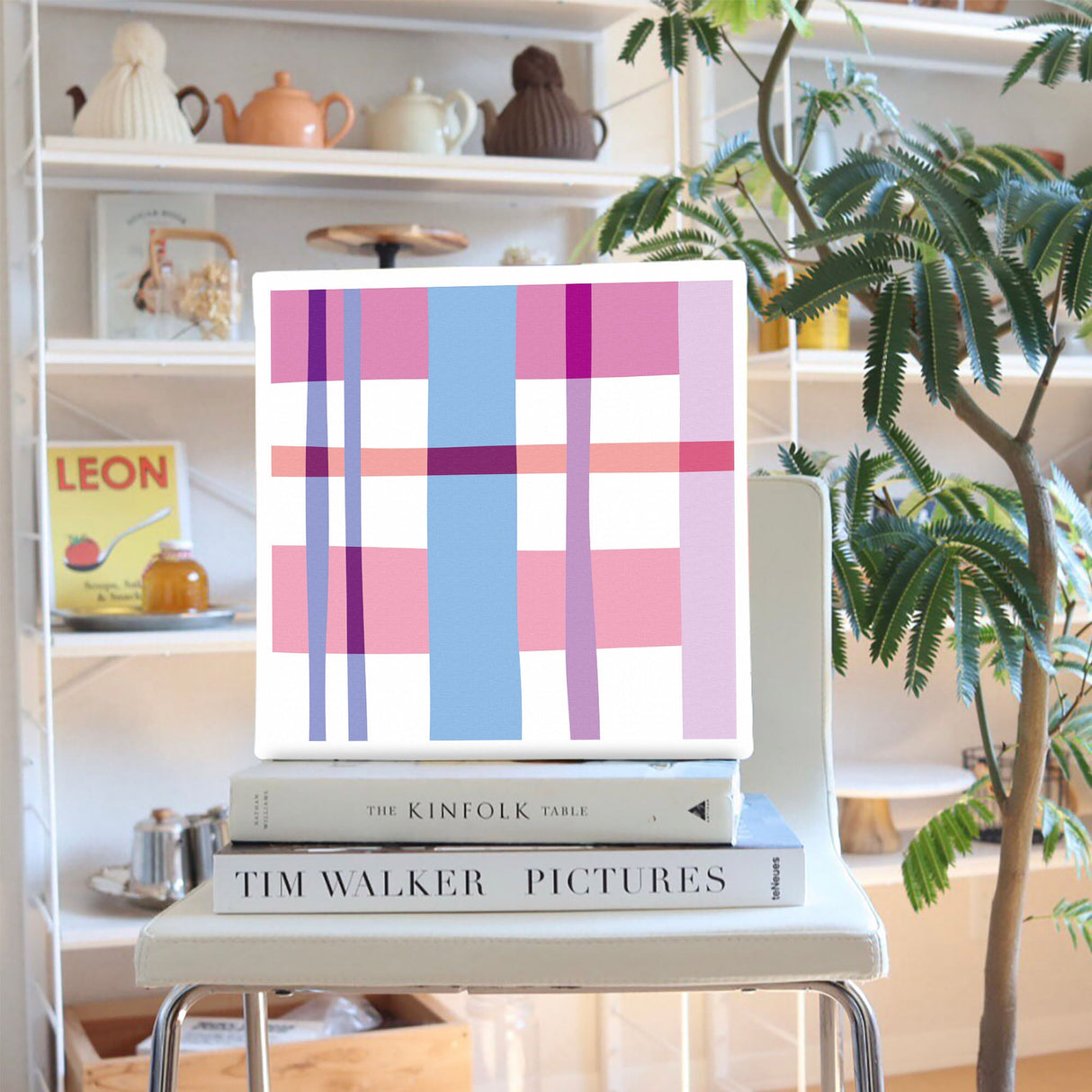 チェックのガーリーなインテリア小物 写真 壁掛け pat-0053