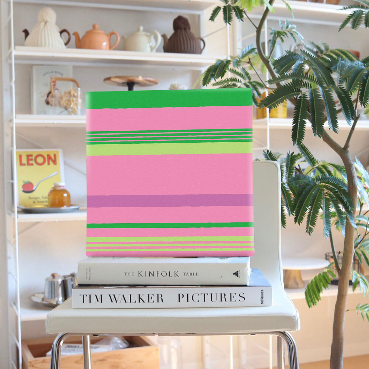 ボーダーのカラフルなインテリア小物 壁掛け アート pat-0056