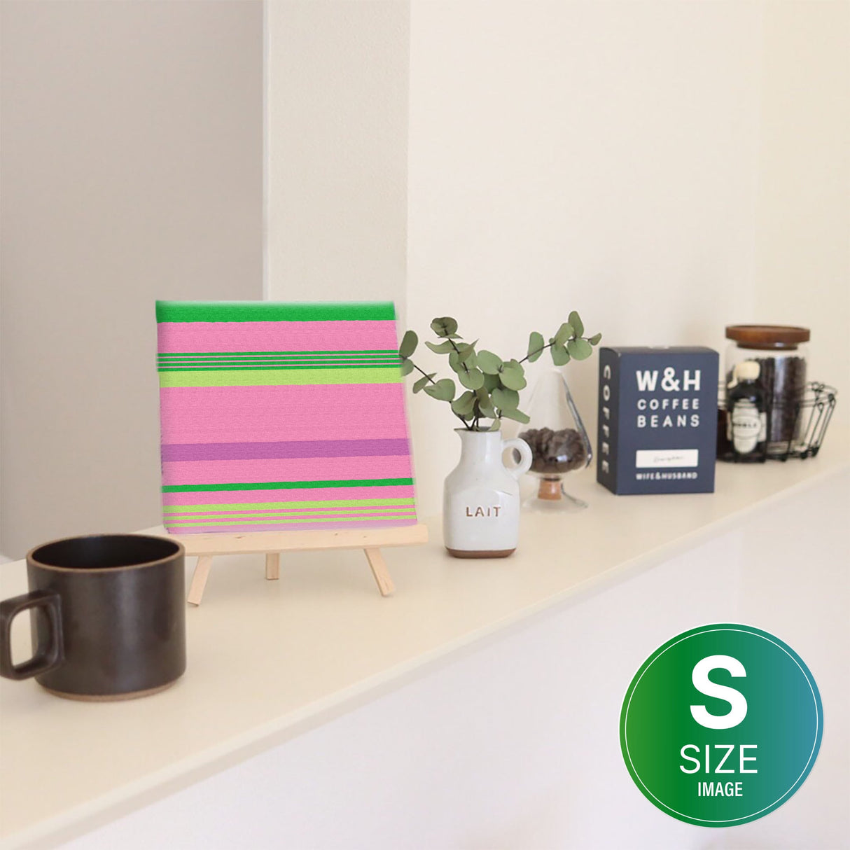 ボーダーのカラフルなインテリア小物 壁掛け アート pat-0056