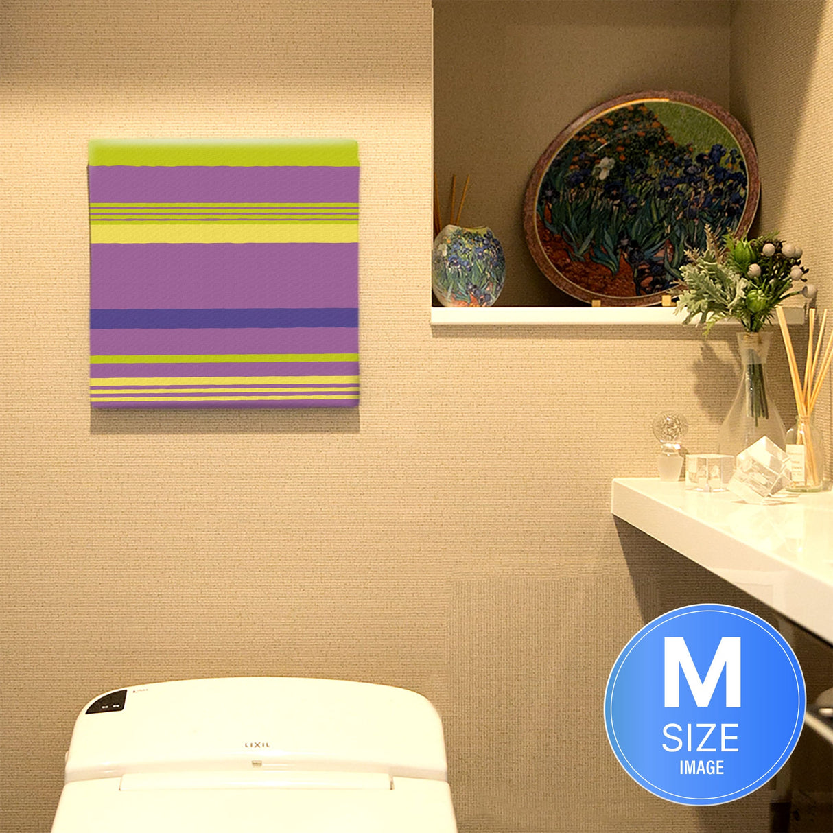 ボーダーのポップなインテリア小物 ポスター アート pat-0059