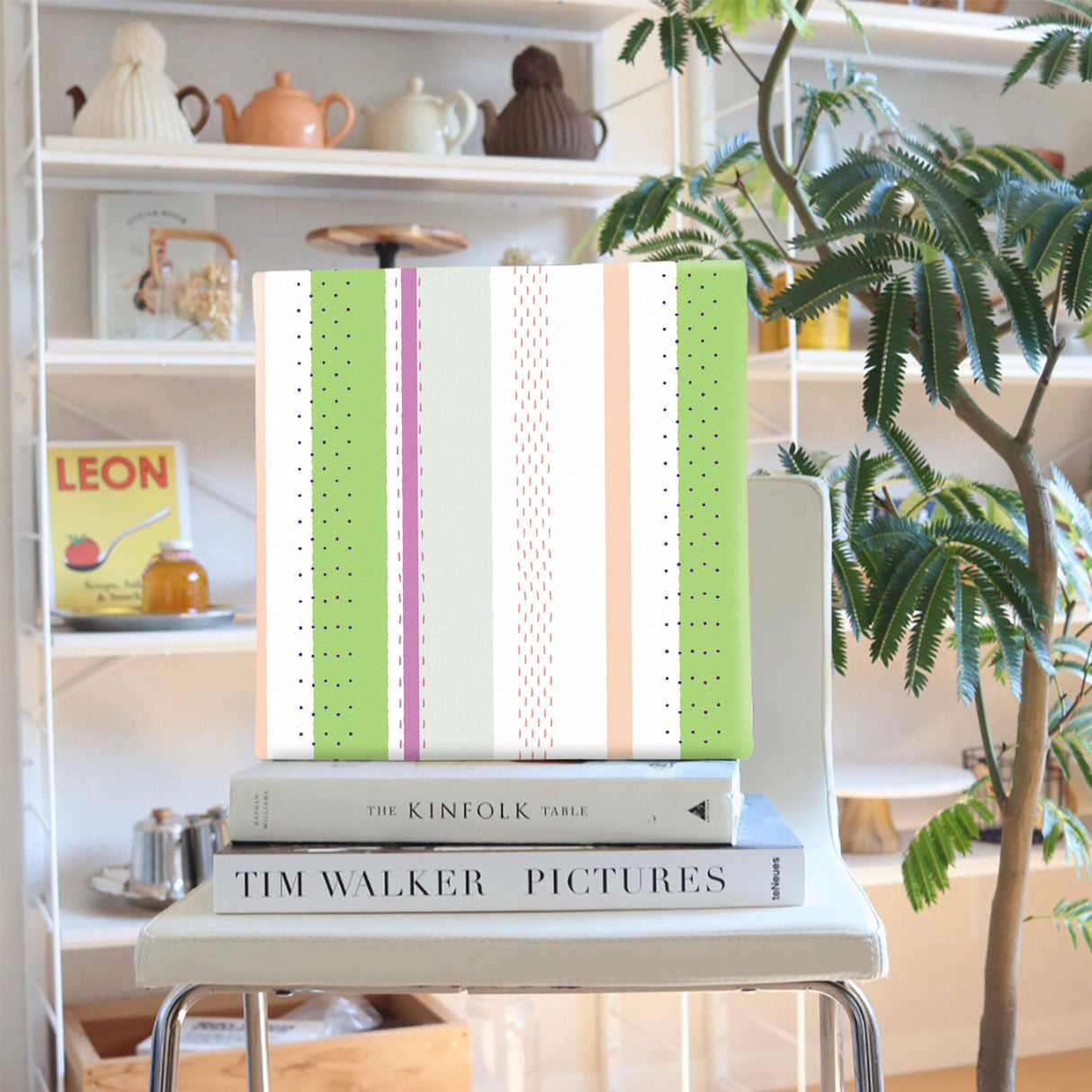 ストライプ柄・木枠のインテリア小物 ウォールデコ インテリア pat-0085