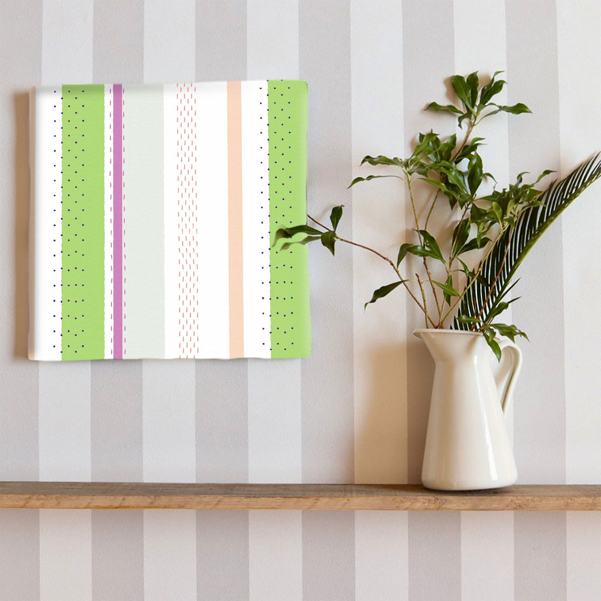 ストライプ柄・木枠のインテリア小物 ウォールデコ インテリア pat-0085