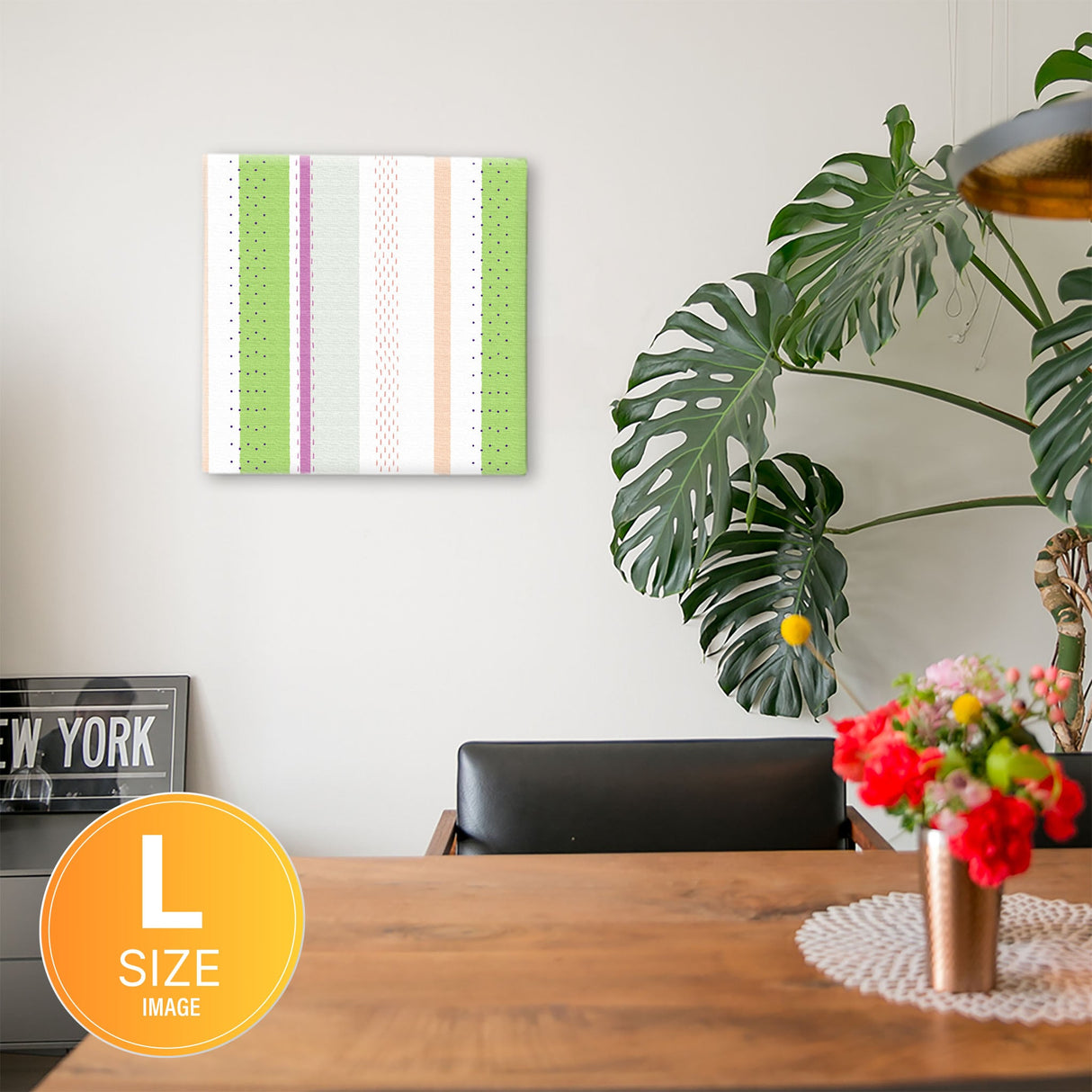 ストライプ柄・木枠のインテリア小物 ウォールデコ インテリア pat-0085