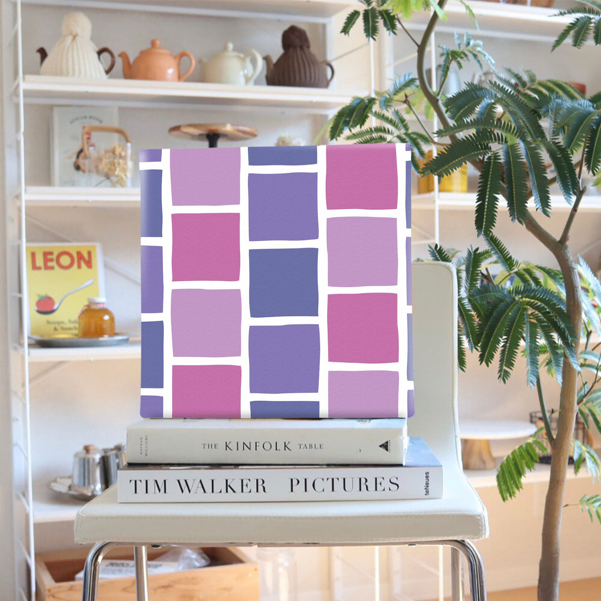 紫のタイルモチーフ・インテリア小物 インテリア 雑貨 pat-0117