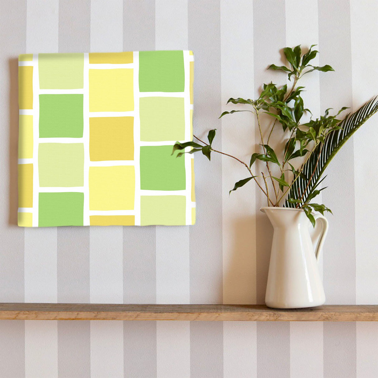 黄色のタイルモチーフ・インテリア小物 壁掛け アート pat-0119