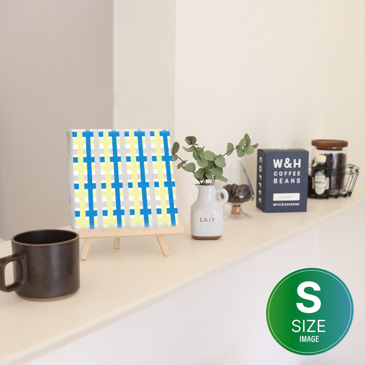 玄関におすすめ、チェックのファブリックパネル 一人暮らし インテリア pat-0138