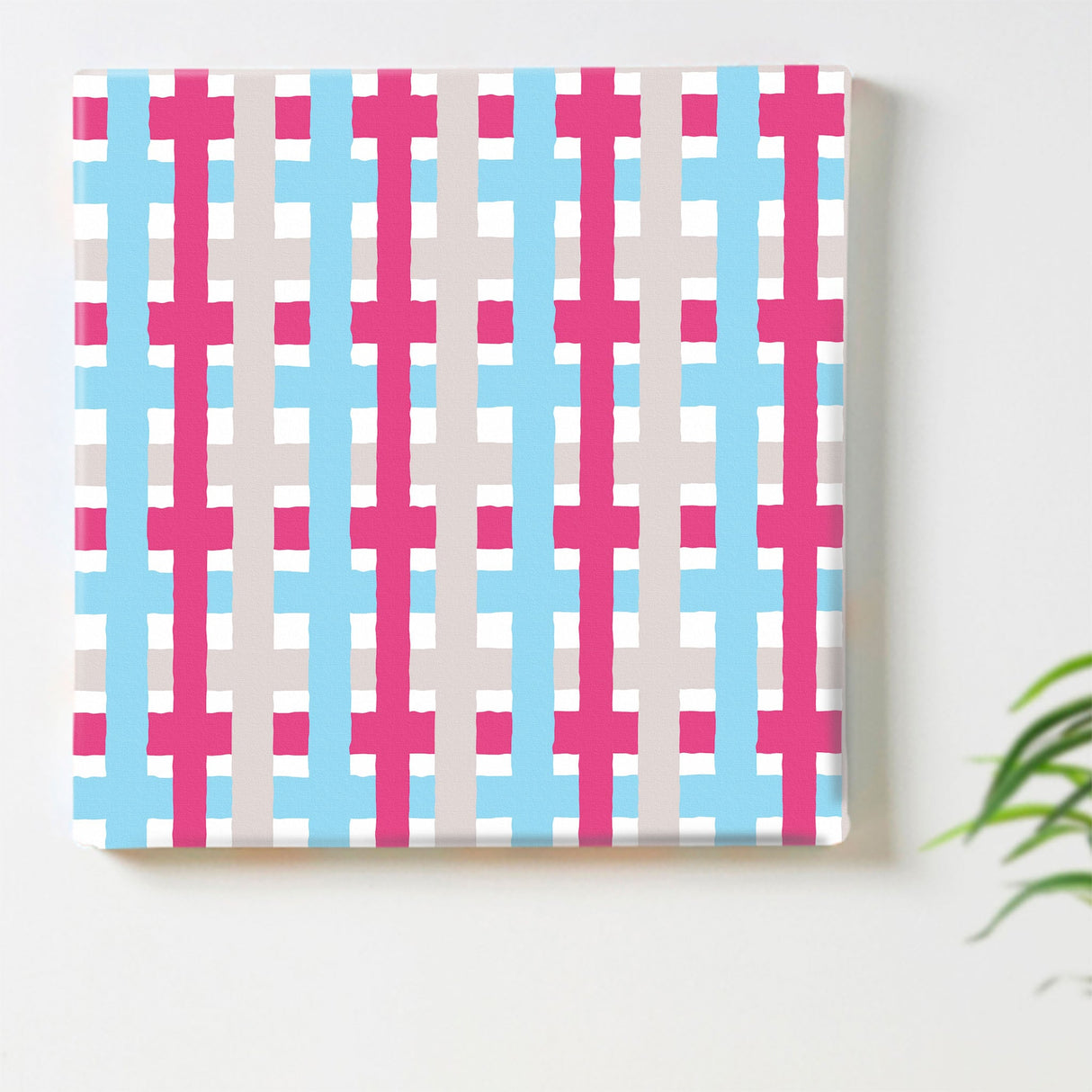 寝室におすすめ、チェックのファブリックパネル ウォールデコ インテリア pat-0139