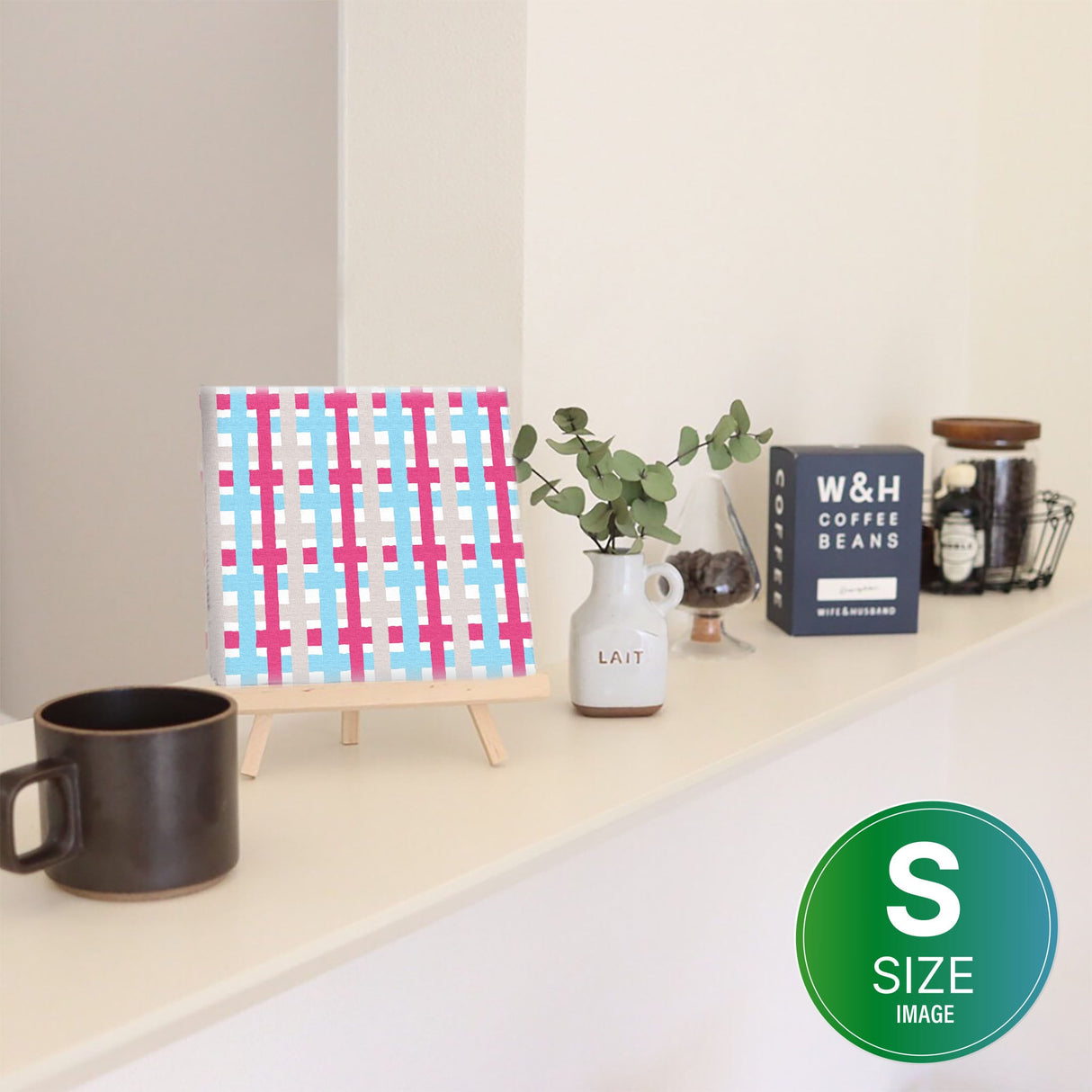 寝室におすすめ、チェックのファブリックパネル ウォールデコ インテリア pat-0139