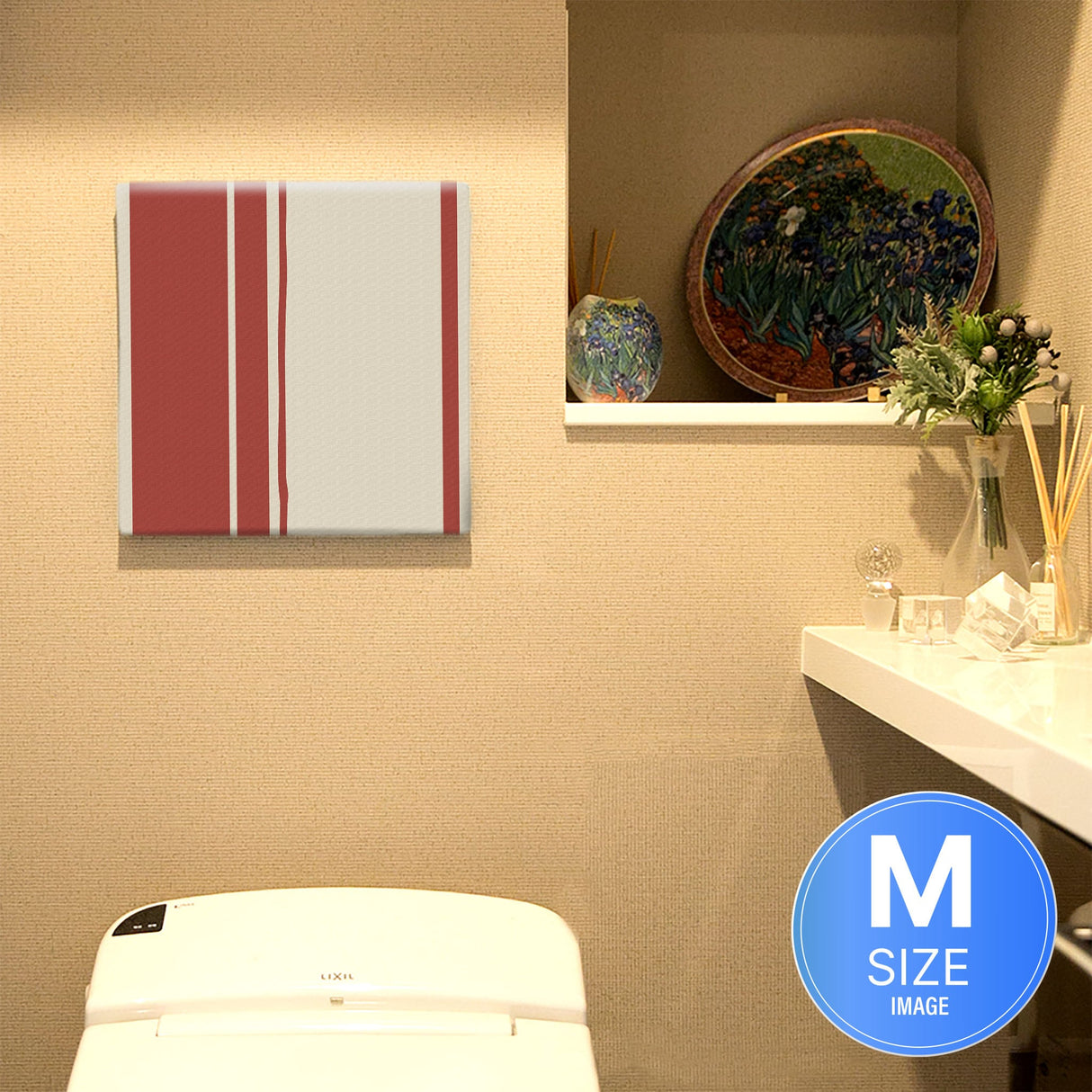 Perfect for the living room, striped fabric panel interior art pat-0141