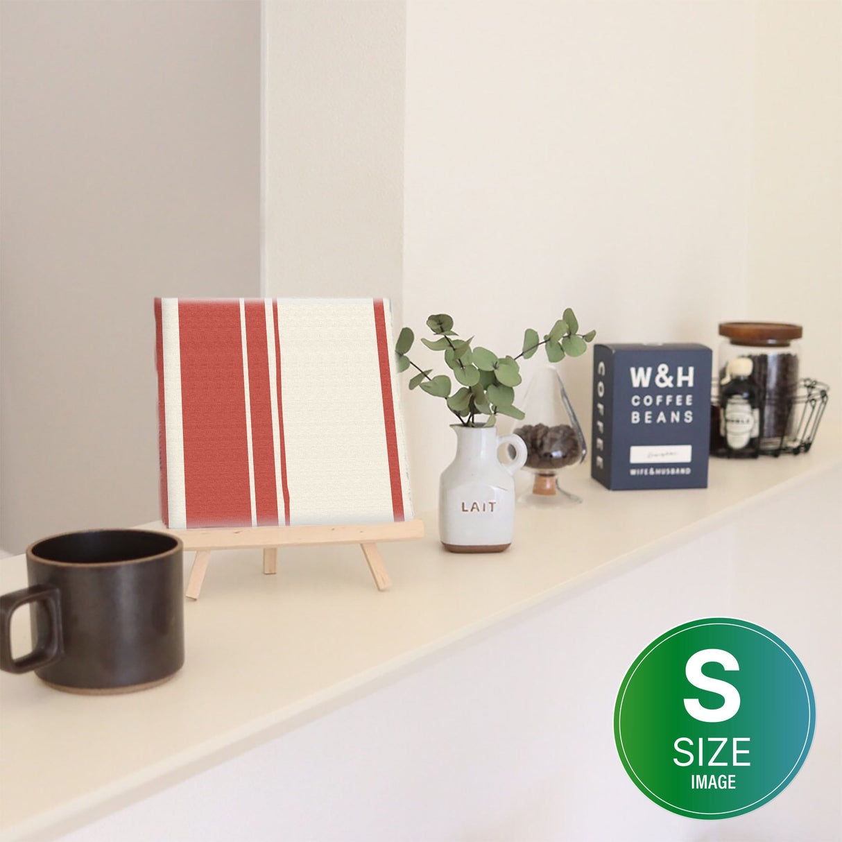 Perfect for the living room, striped fabric panel interior art pat-0141