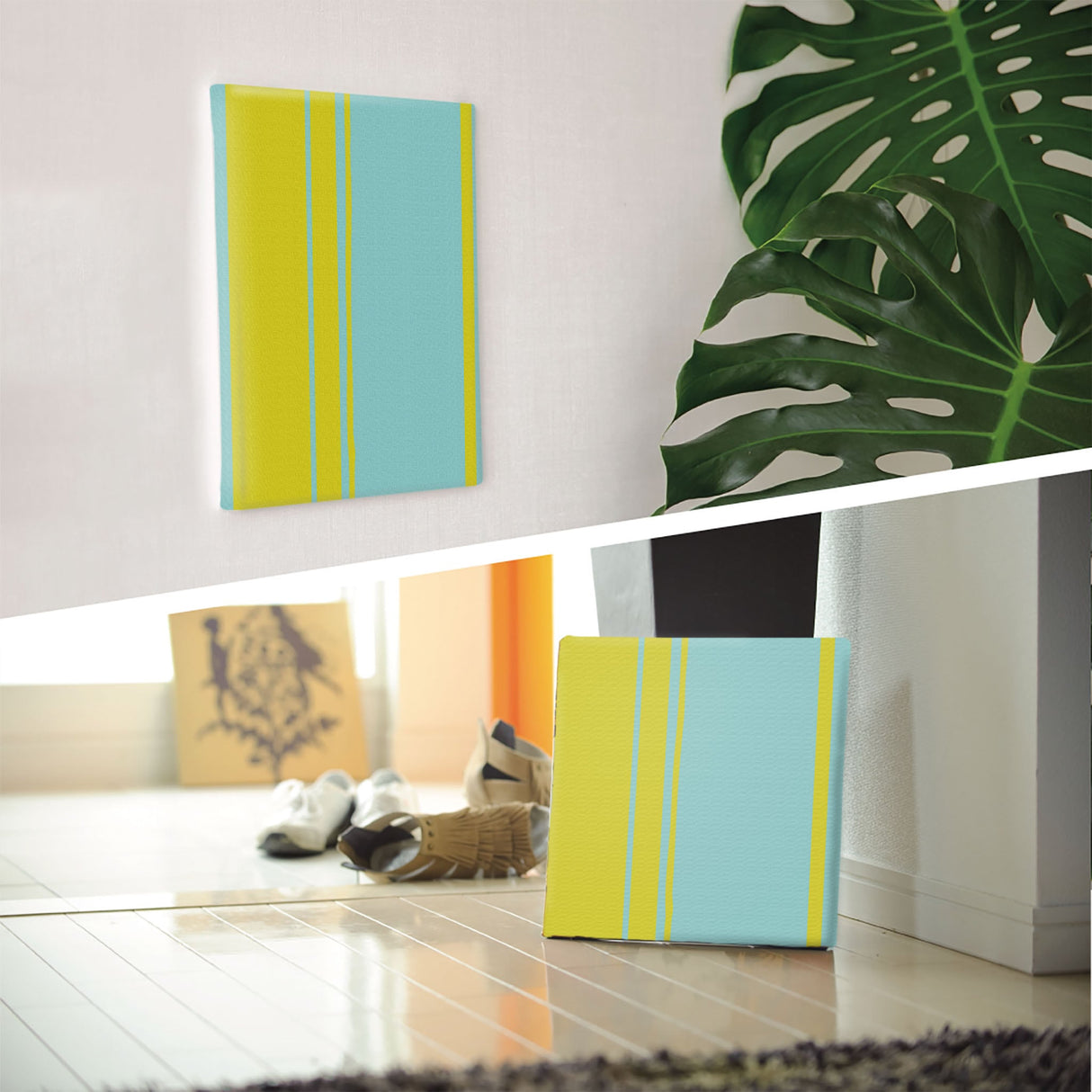 Perfect for your entranceway, this striped fabric panel is perfect for your photo art pat-0142