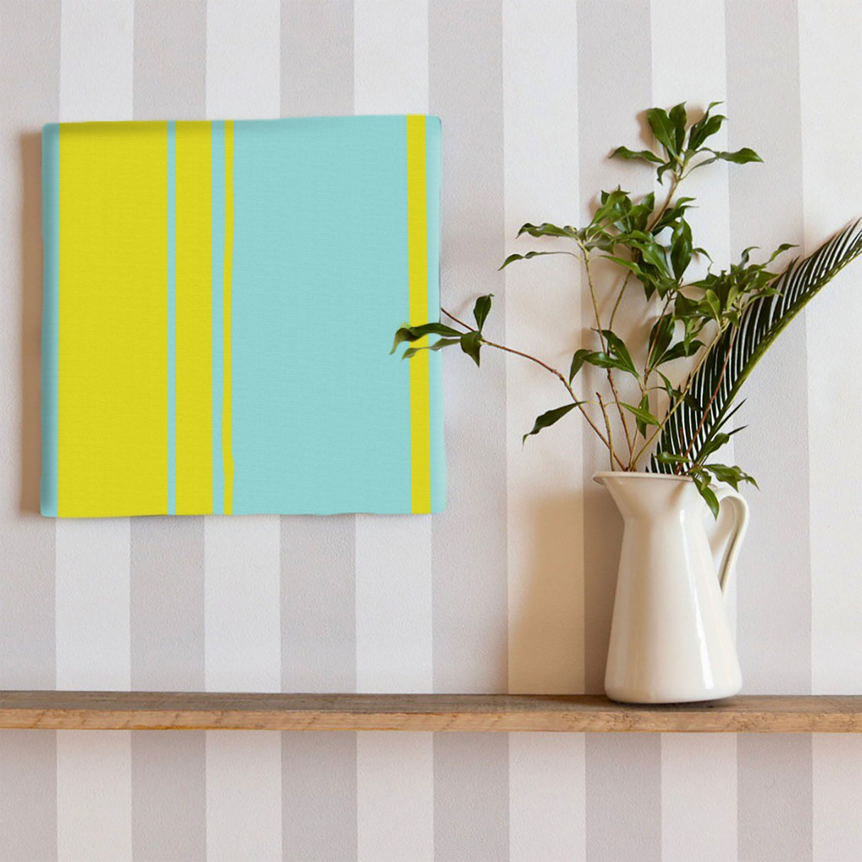 Perfect for your entranceway, this striped fabric panel is perfect for your photo art pat-0142