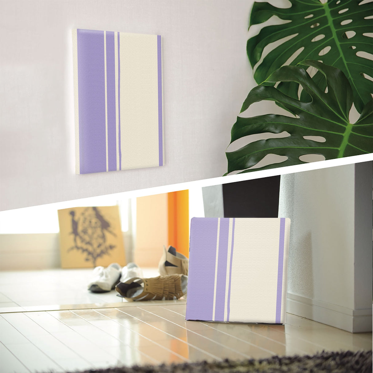 Perfect for the bedroom, striped fabric panel photo wall hanging pat-0143