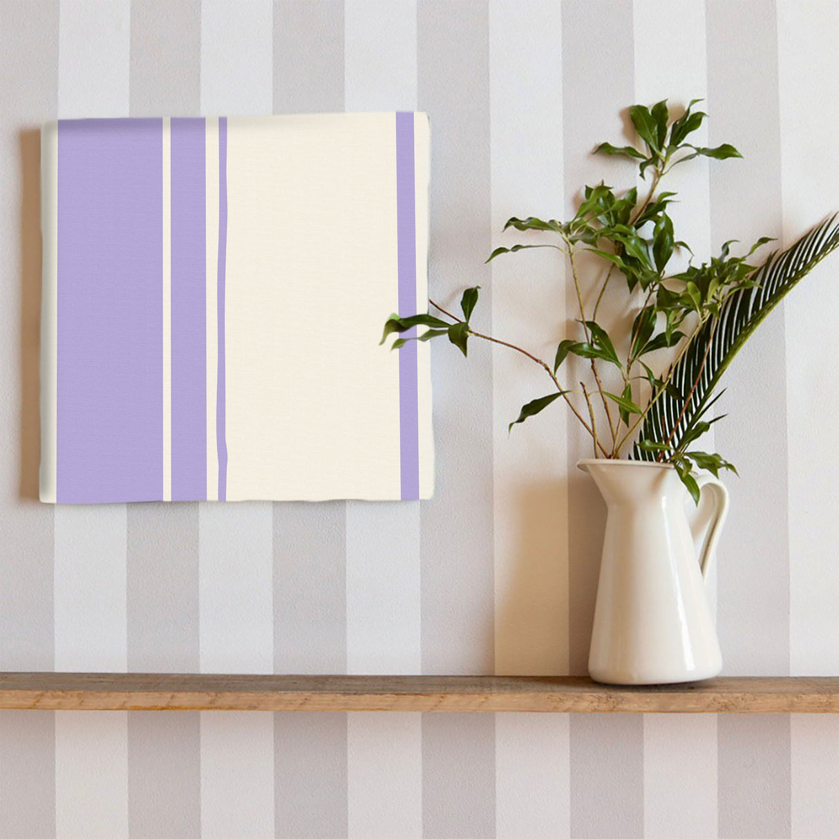 Perfect for the bedroom, striped fabric panel photo wall hanging pat-0143