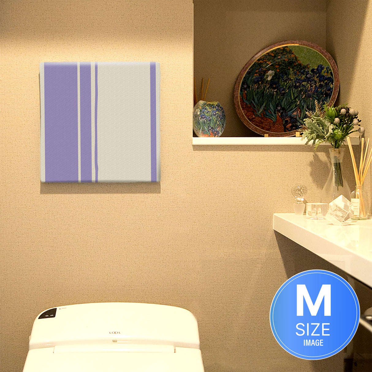 Perfect for the bedroom, striped fabric panel photo wall hanging pat-0143