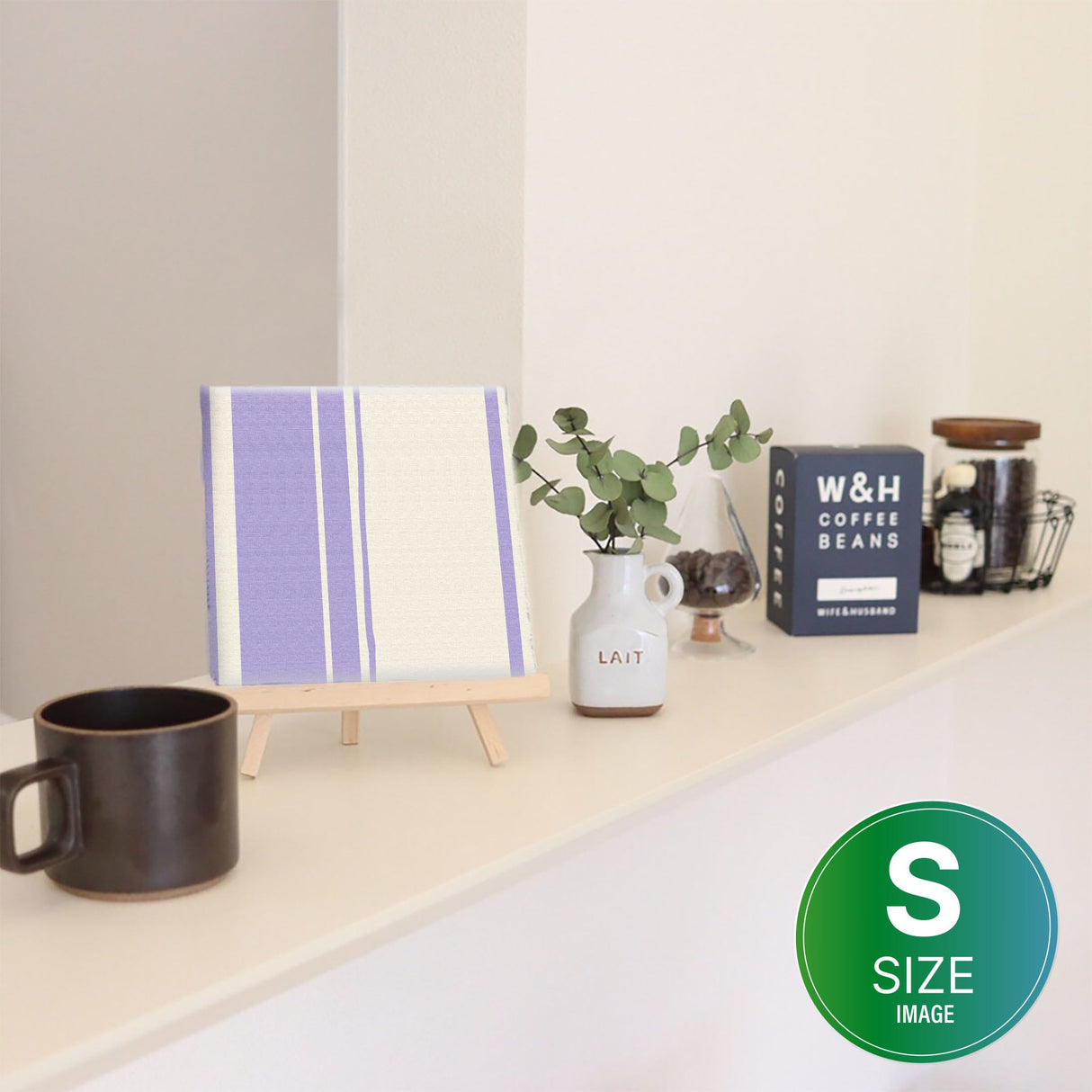 Perfect for the bedroom, striped fabric panel photo wall hanging pat-0143