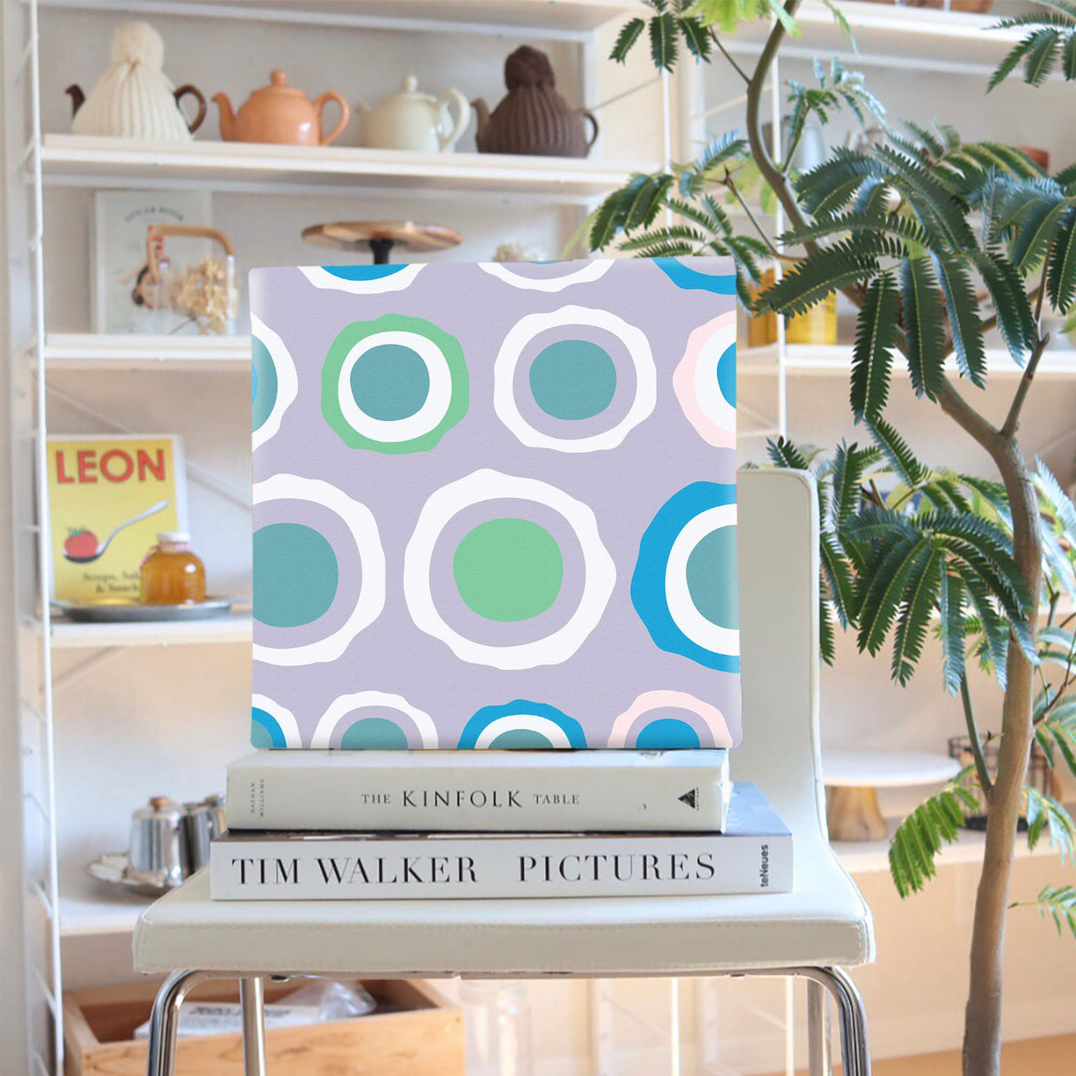 Perfect for the living room, Polka dot fabric panel wall art pat-0146