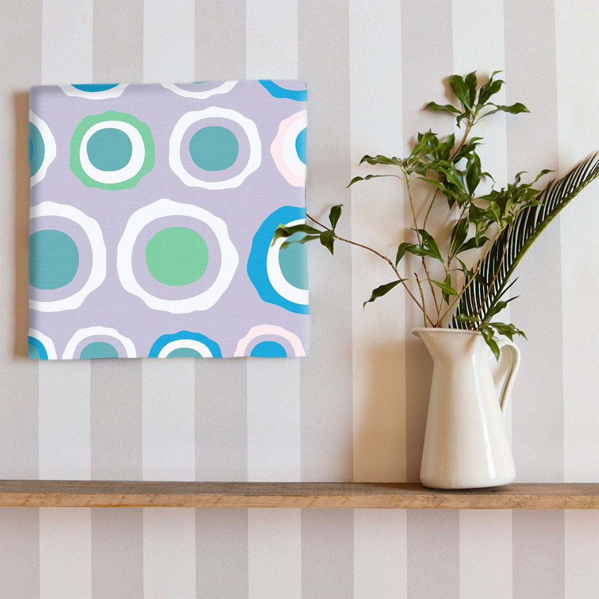 Perfect for the living room, Polka dot fabric panel wall art pat-0146