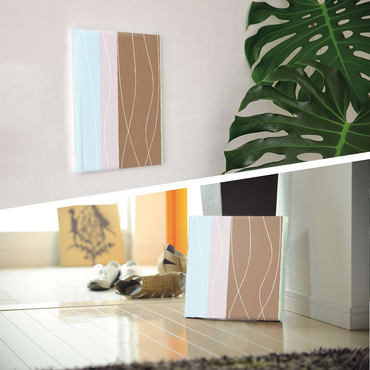 Pastel color striped pattern interior accessory wall hanging art pat-0164