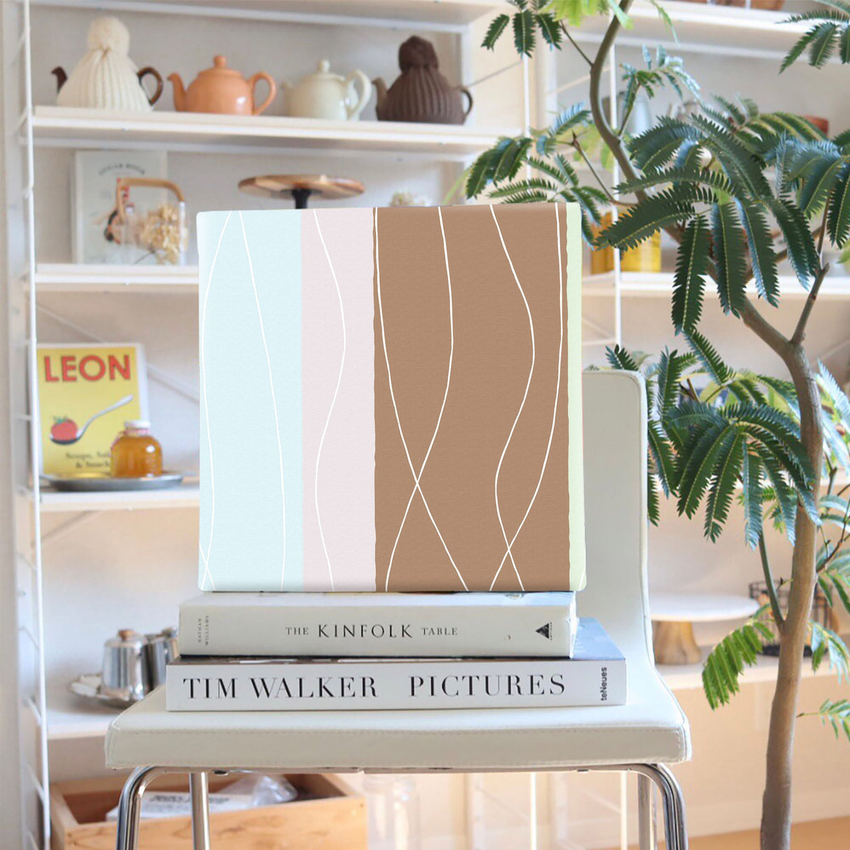 Pastel color striped pattern interior accessory wall hanging art pat-0164