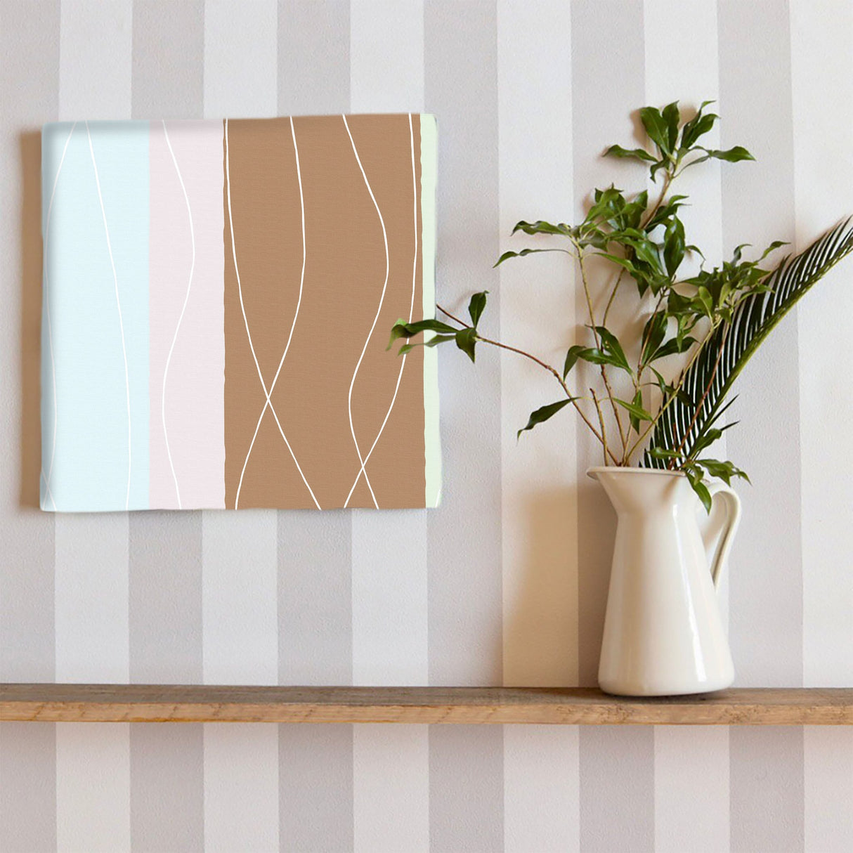 Pastel color striped pattern interior accessory wall hanging art pat-0164