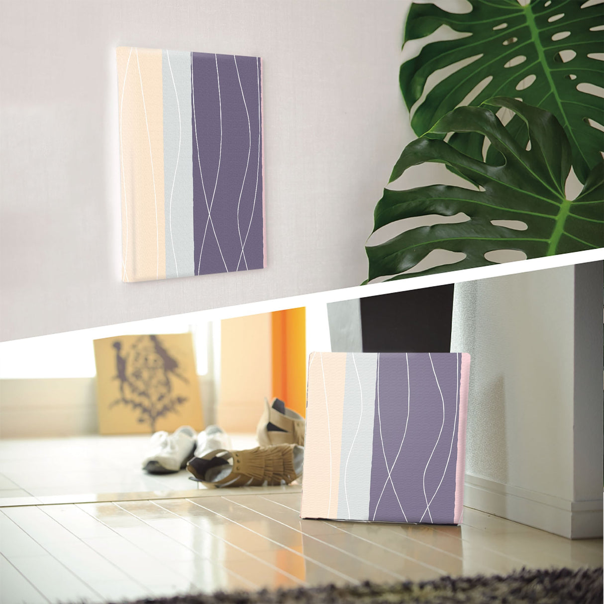 ナチュラルなストライプ柄インテリア小物 ウォールデコ インテリア pat-0166