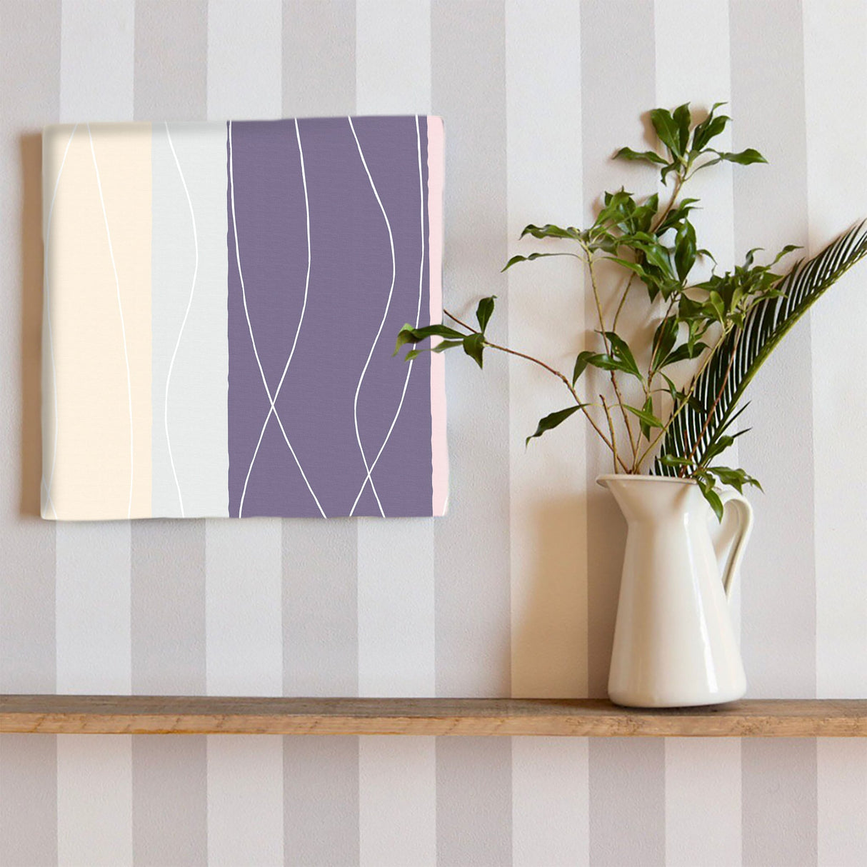 ナチュラルなストライプ柄インテリア小物 ウォールデコ インテリア pat-0166