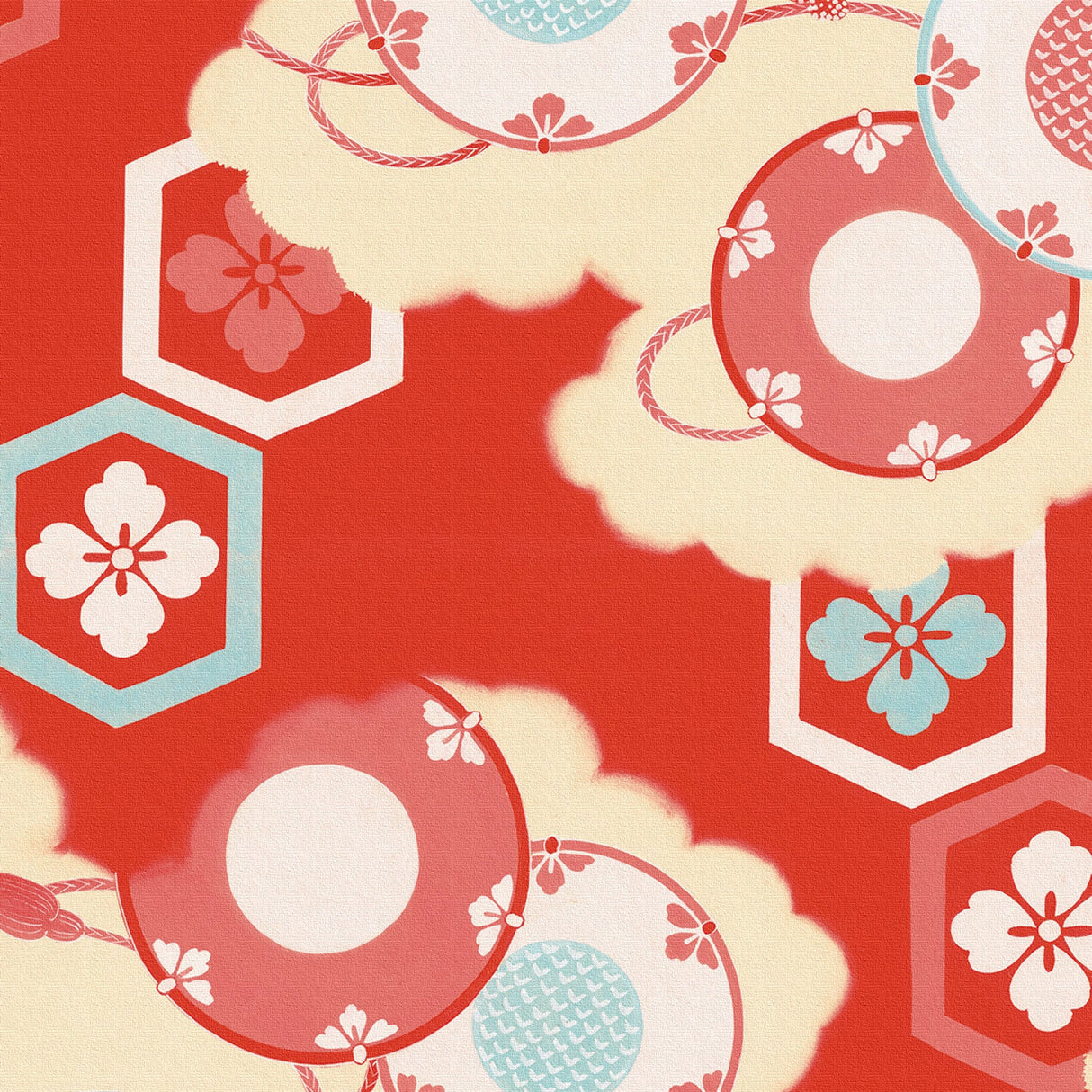 伝統模様のファブリックパネル インテリア アート pat-0196