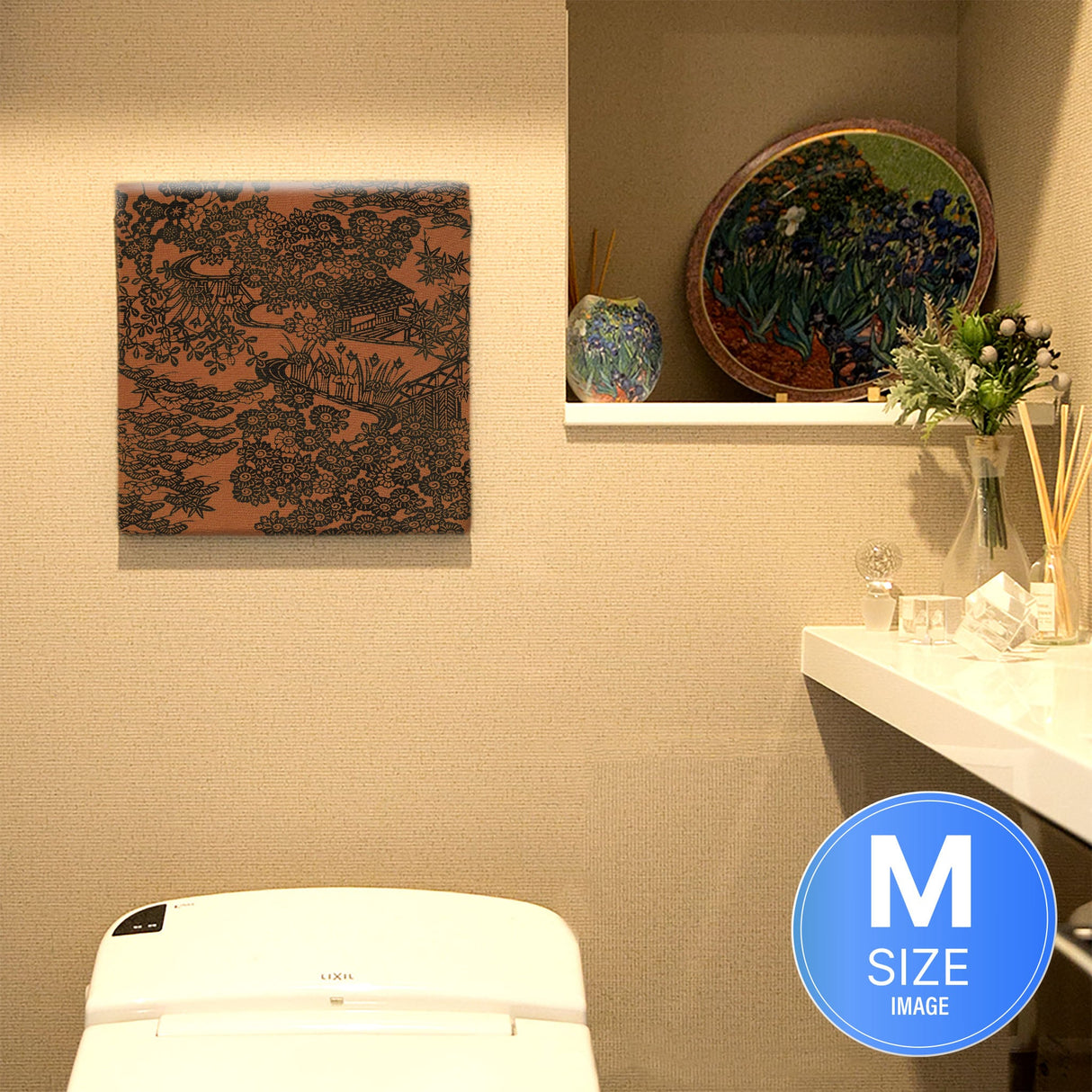 和柄のファブリックパネル 壁掛け アート pat-0228