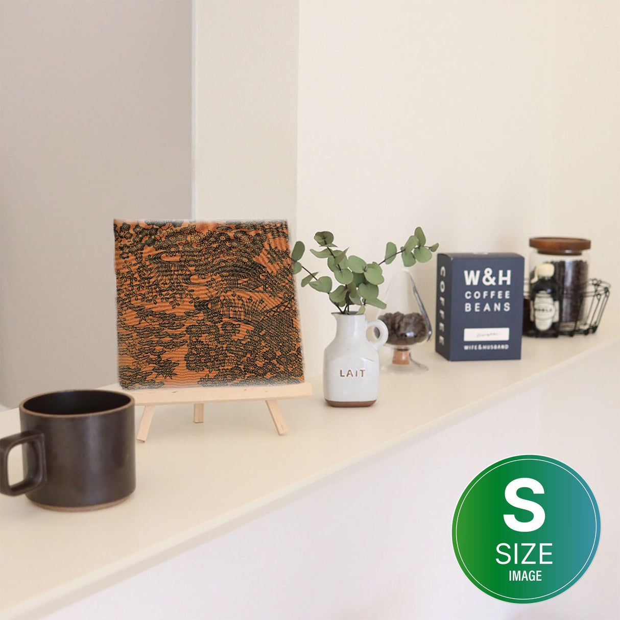 和柄のファブリックパネル 壁掛け アート pat-0228