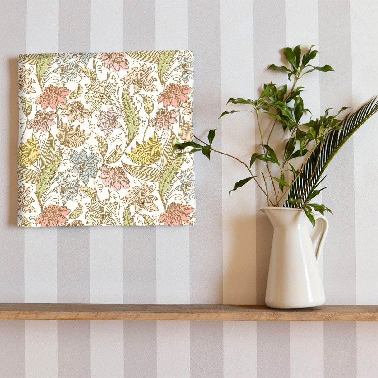 Nordic floral fabric panel photo art pat-0291