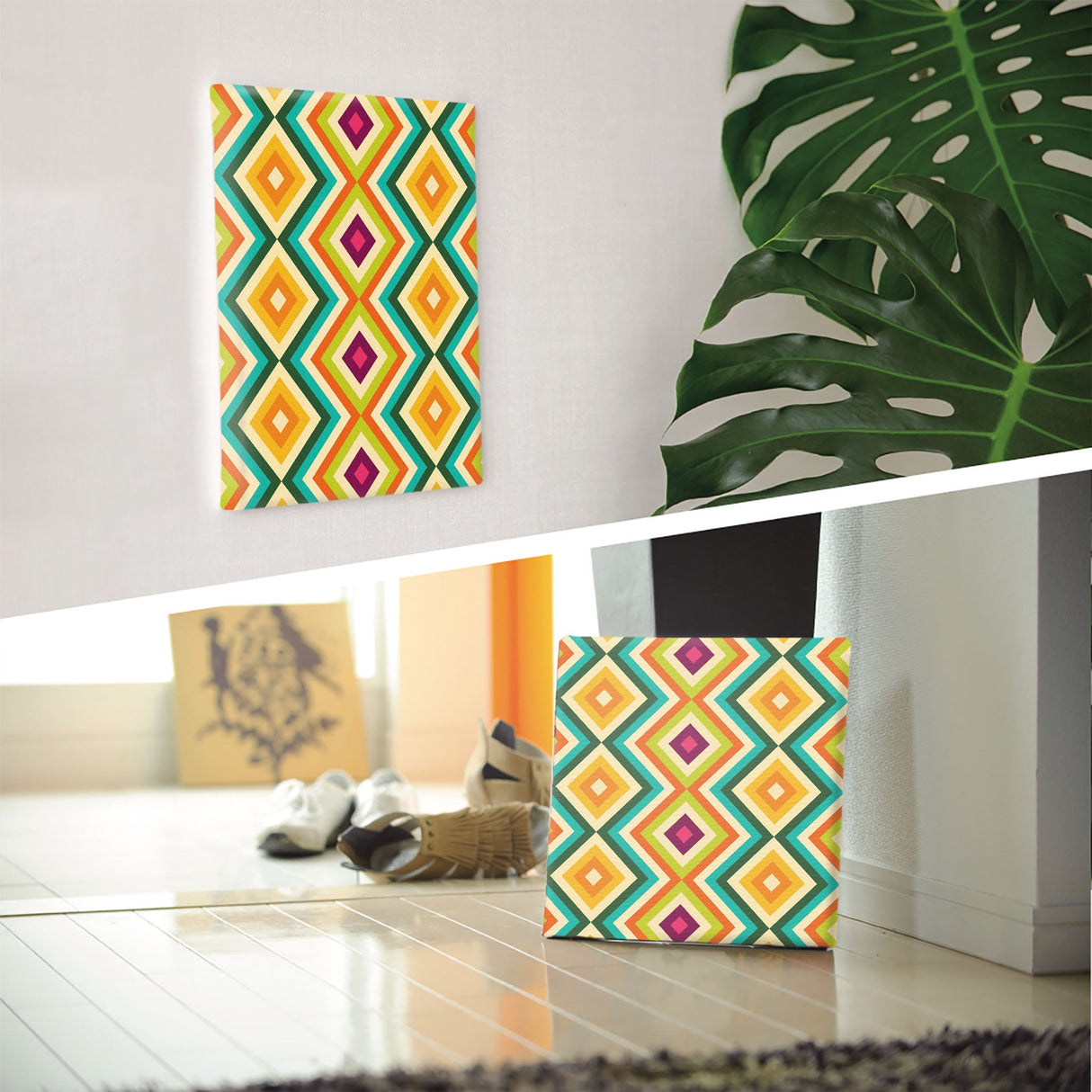 Geometric pattern art panel, small items, interior decoration, pat-0317