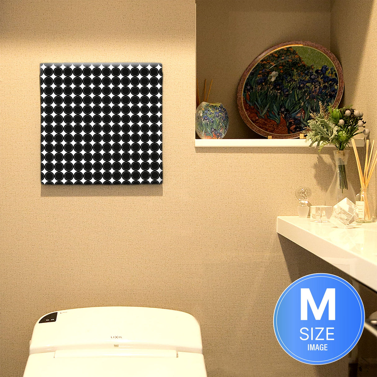 Dot pattern fabric board Interior goods Art panel Canvas patt-1803-057