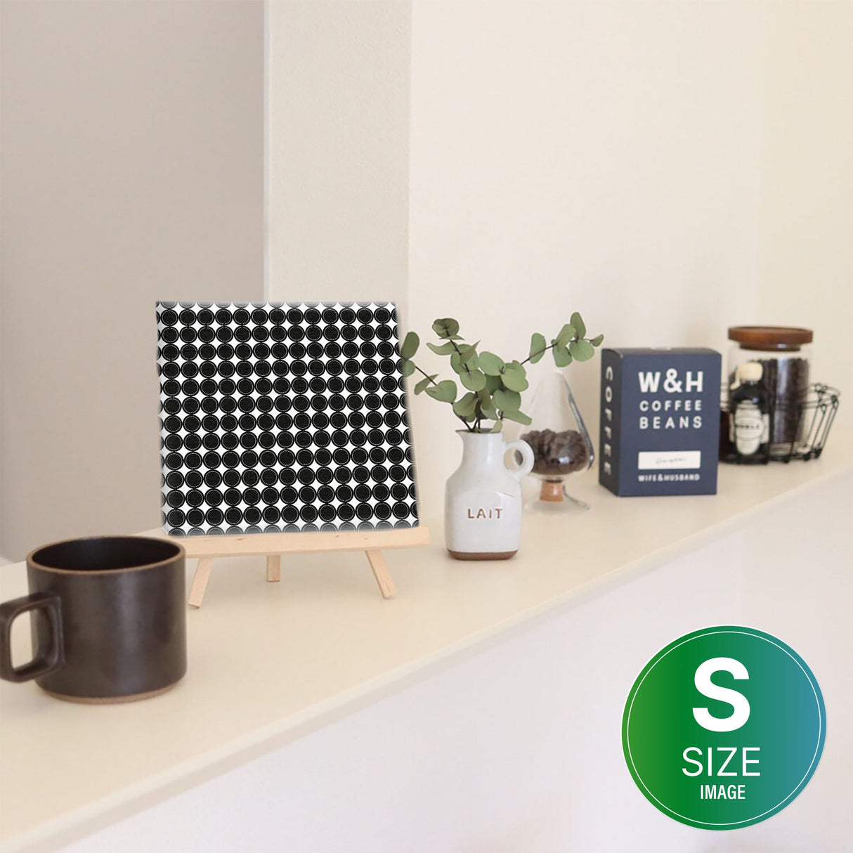 Dot pattern fabric board Interior goods Art panel Canvas patt-1803-057