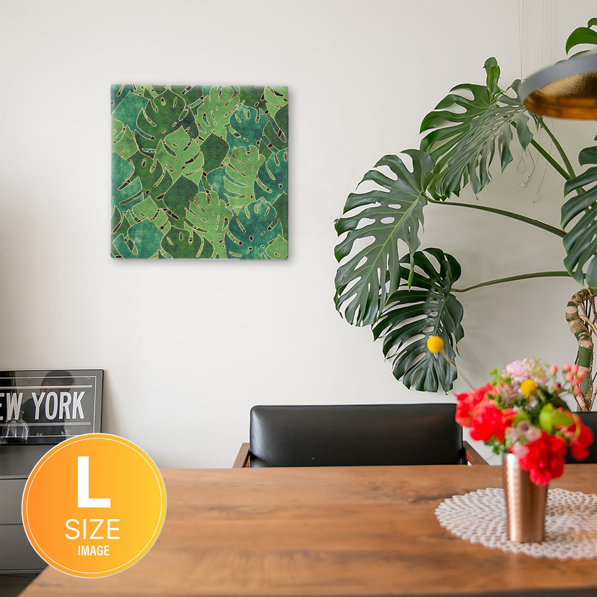 Botanical fabric panel Interior goods Art panel Canvas Green Plants patt-2003-04