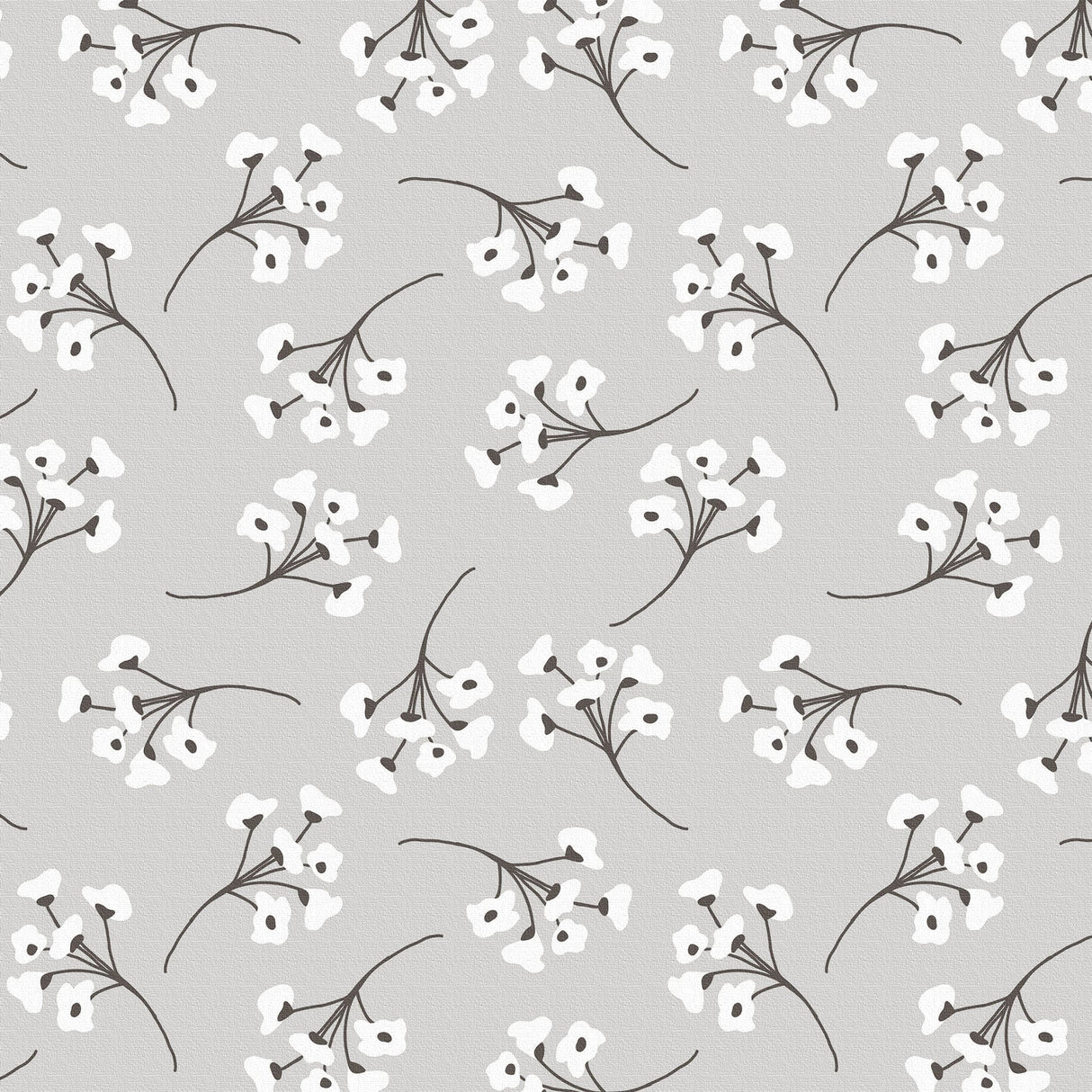 Floral wall art, interior decoration, art panel, canvas, white, plants, patt-2003-10