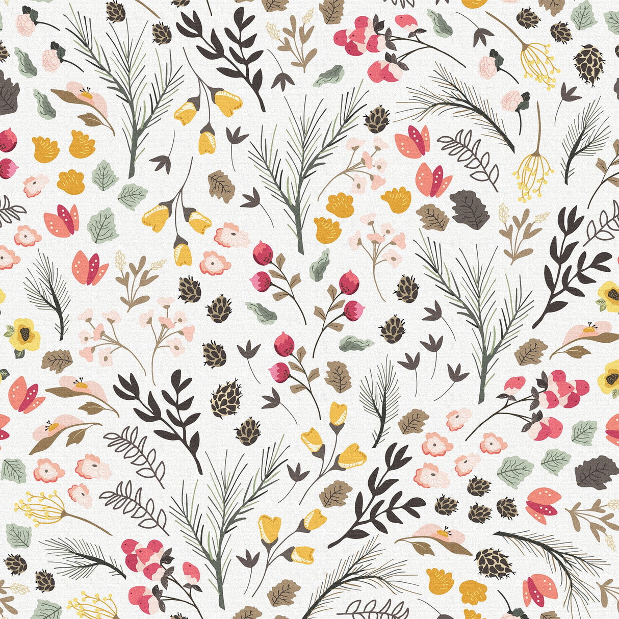 Floral fabric panel Interior goods Art panel Canvas Colorful Plants patt-2003-12