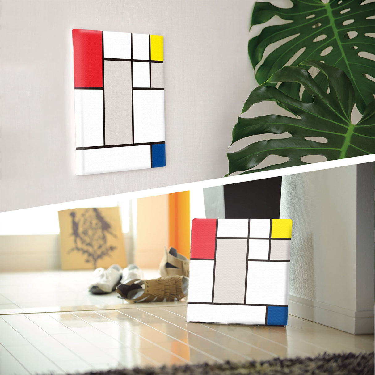 幾何学模様のファブリックパネル インテリア雑貨 アートパネル キャンバス カラフル  patt-2107-006