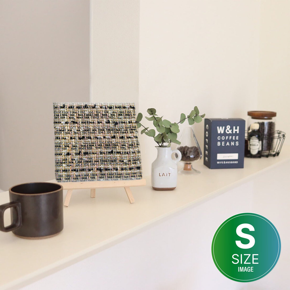 ファブリック柄の壁掛けアート インテリア雑貨 アートパネル キャンバス 幾何学模様  patt-2112-005