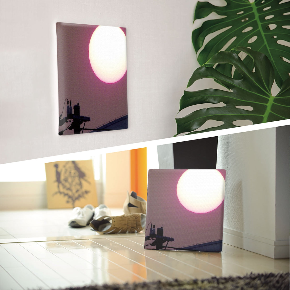 月をモチーフにしたファブリックパネル インテリア アート pho-0007