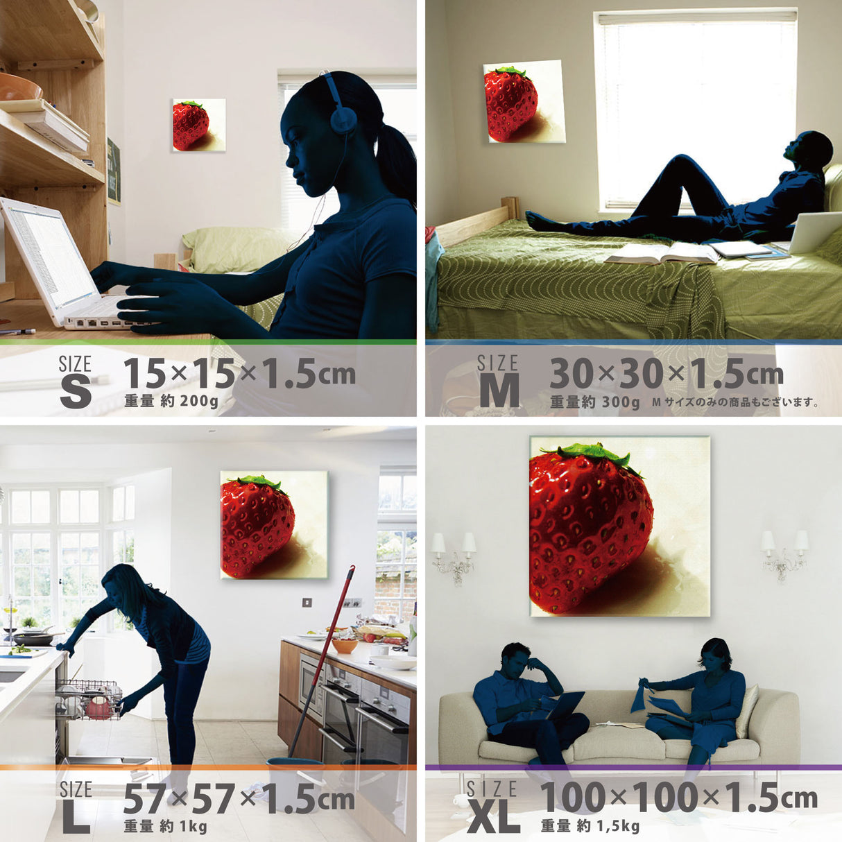 イチゴのファブリックパネル インテリア 雑貨 pho-0010