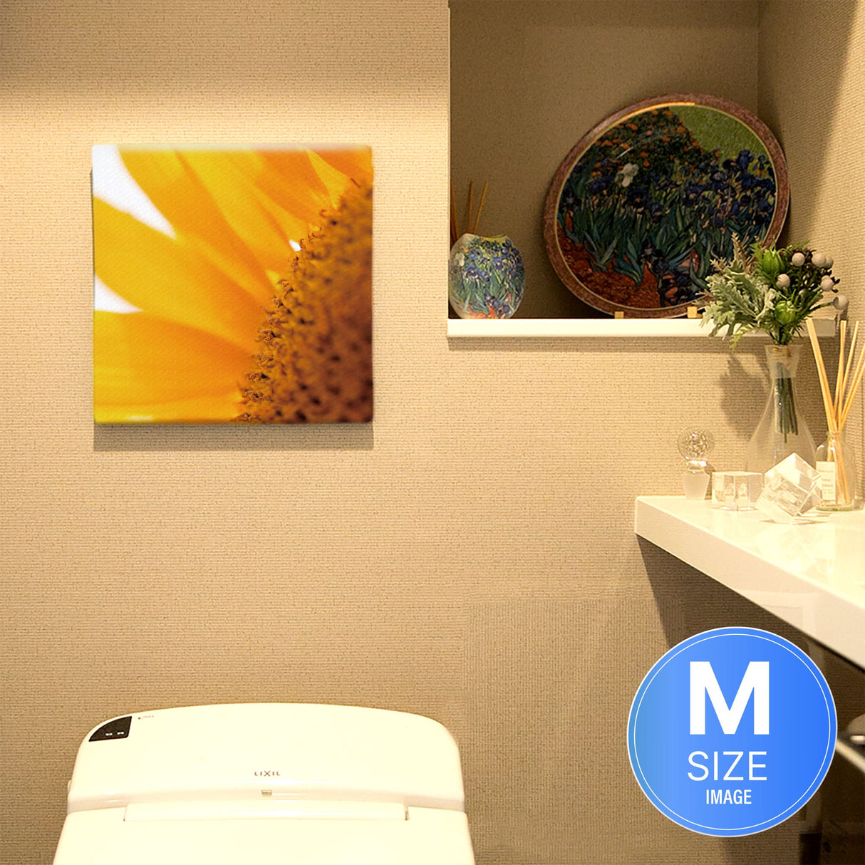 ヒマワリのファブリックパネル アート 雑貨 pho-0011