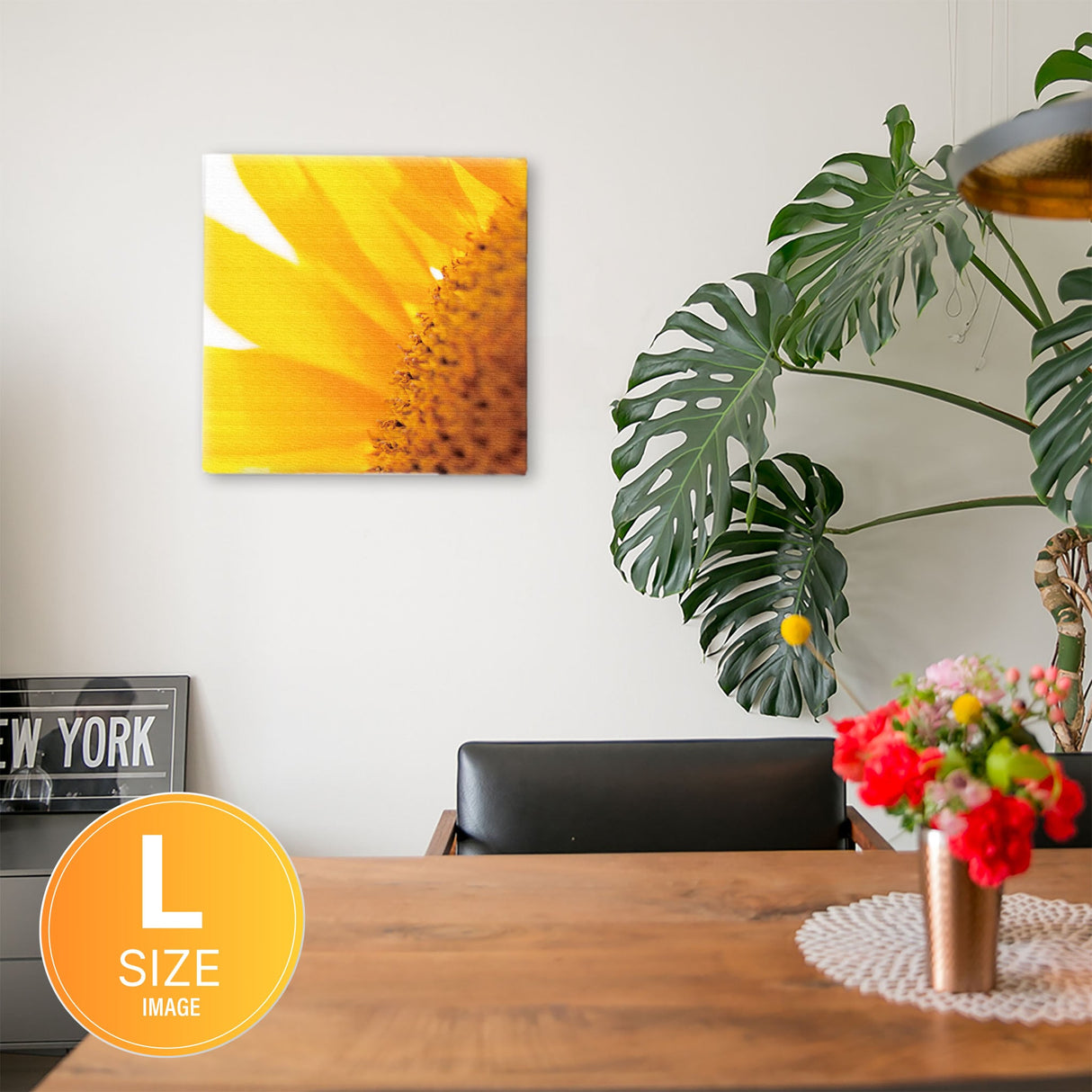 ヒマワリのファブリックパネル アート 雑貨 pho-0011