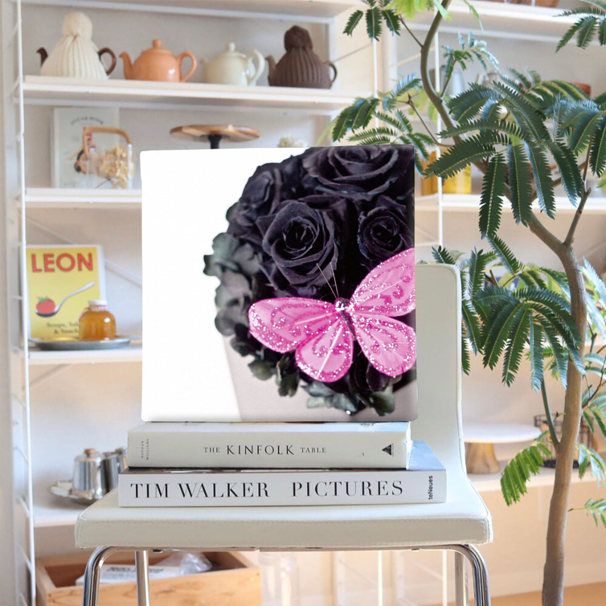 蝶モチーフのインテリア、ファブリックパネル ウォールデコ インテリア pho-0014