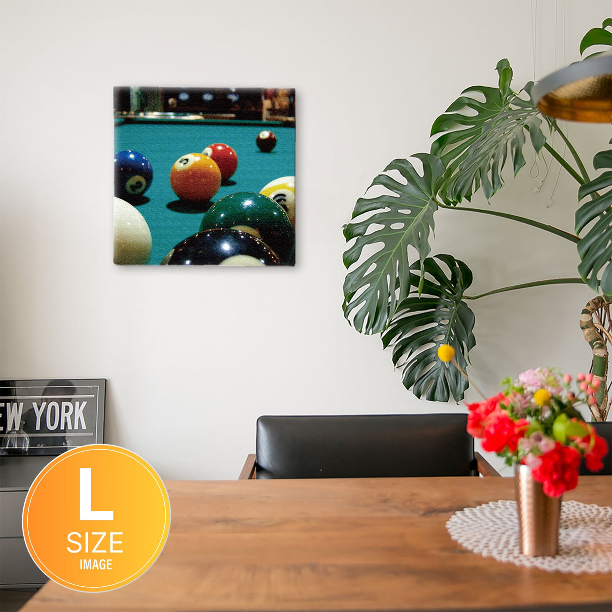 壁掛けインテリアにファブリックパネル|ビリヤード ウォールデコ インテリア pho-0034