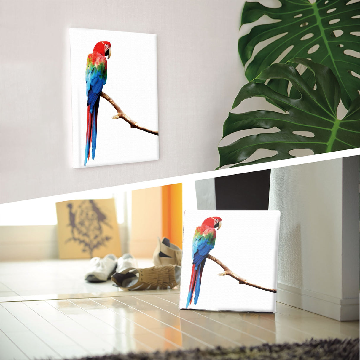 壁掛けインテリアにファブリックパネル|インコ インテリア アート pho-0046