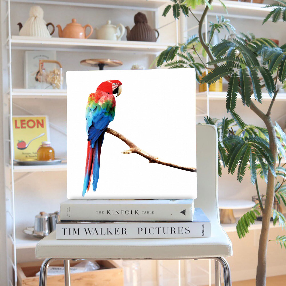 壁掛けインテリアにファブリックパネル|インコ インテリア アート pho-0046