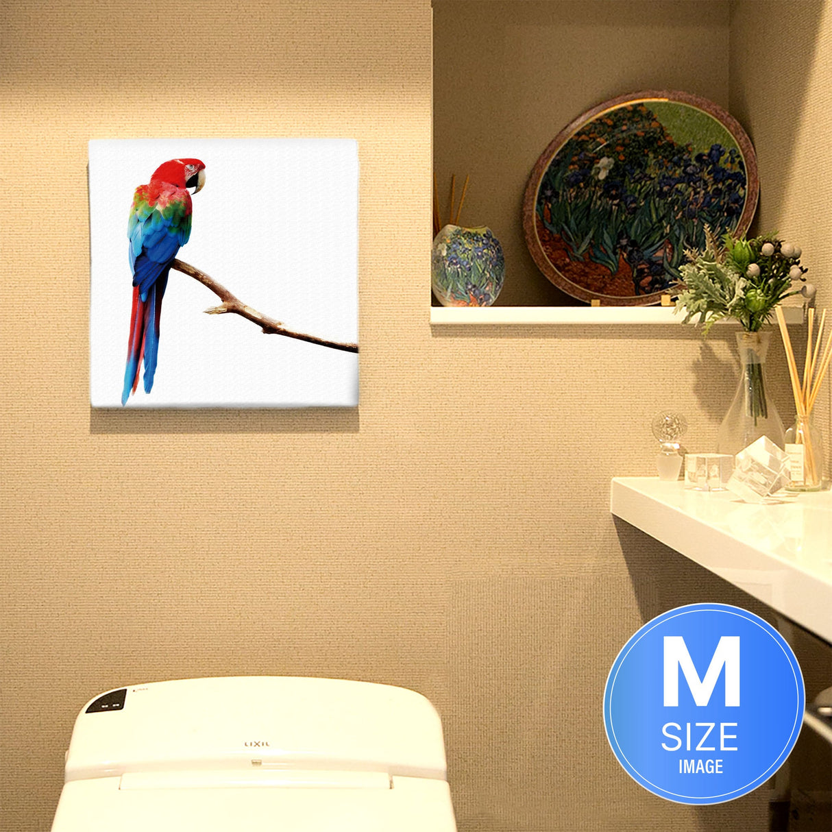 壁掛けインテリアにファブリックパネル|インコ インテリア アート pho-0046