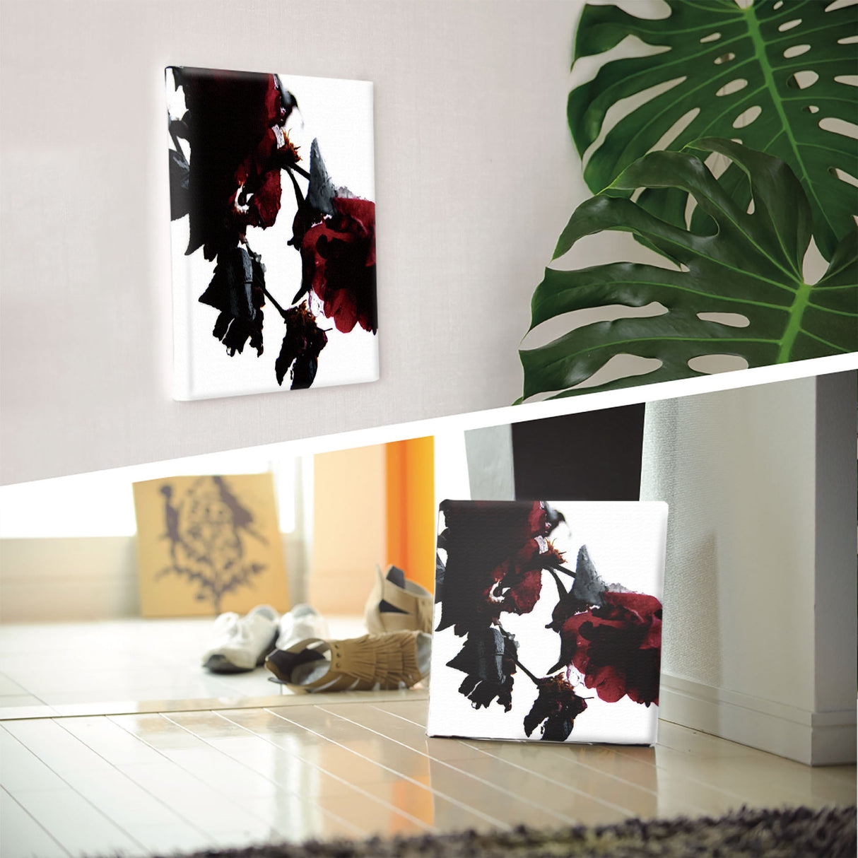 壁掛けインテリアにファブリックパネル|バラ 写真 アート pho-0047