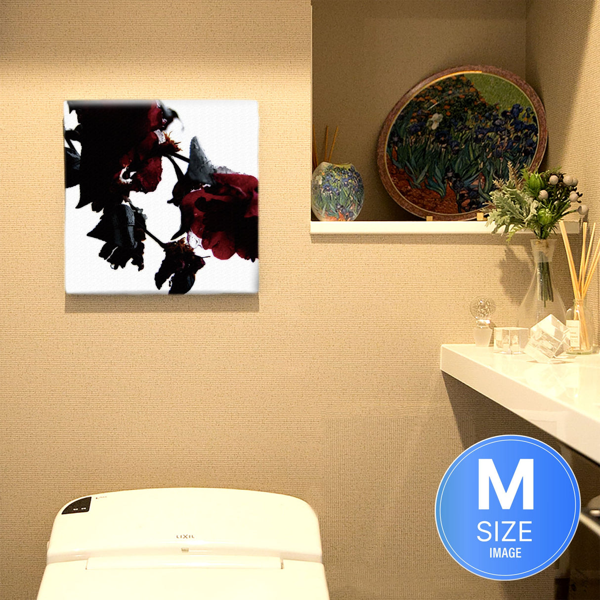 壁掛けインテリアにファブリックパネル|バラ 写真 アート pho-0047